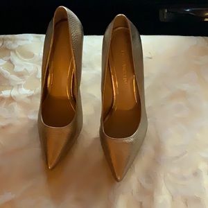 Gold high heels